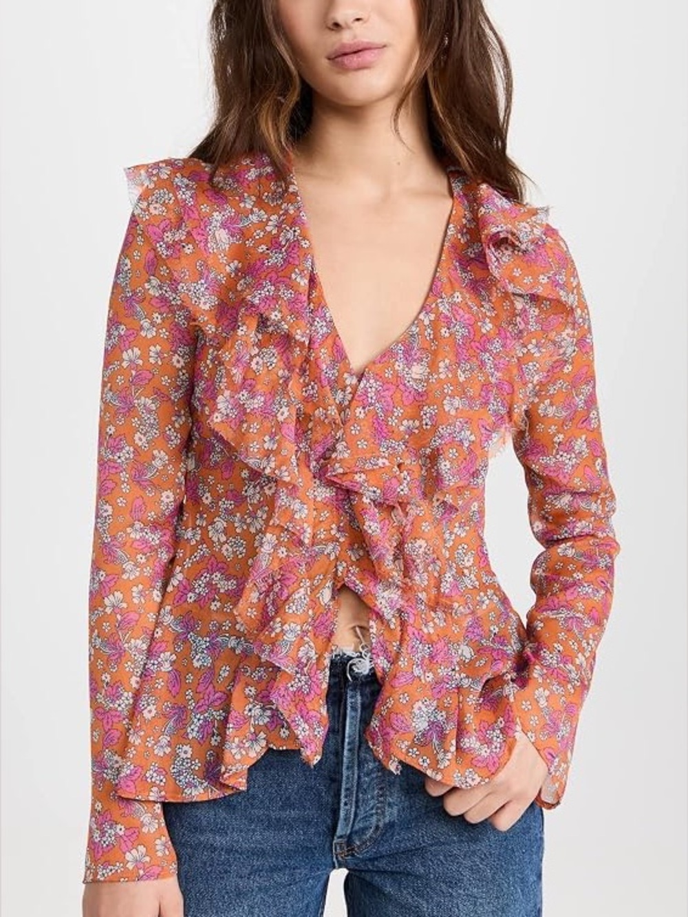 NEW. Free People Nina Floral Blouse. NWT